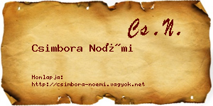 Csimbora Noémi névjegykártya